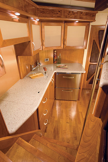 55 Ovation Sport Yacht Galley Stairs